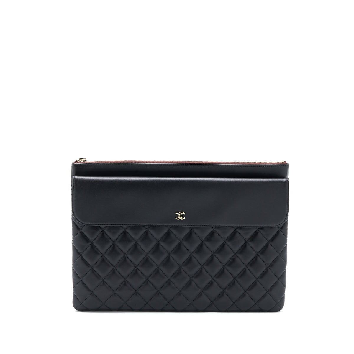 chanel-quilted-zip-and-flap-pouch-clutch-large-model-lambskin-black-lghw