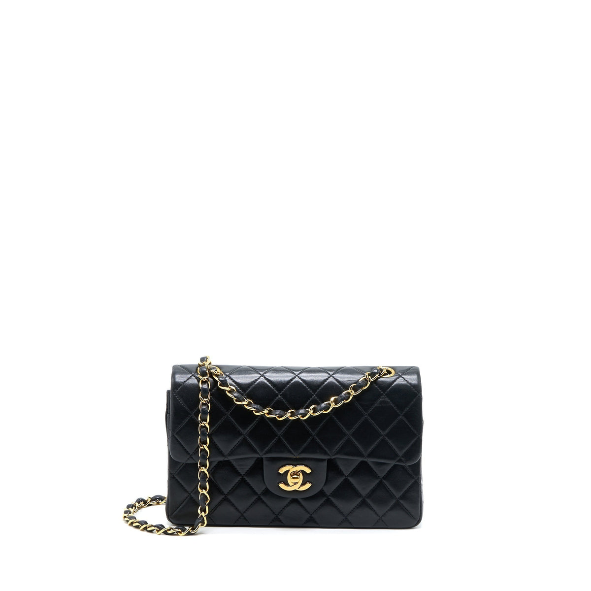 chanel-vintage-classic-double-flap-lambskin-black-ghw