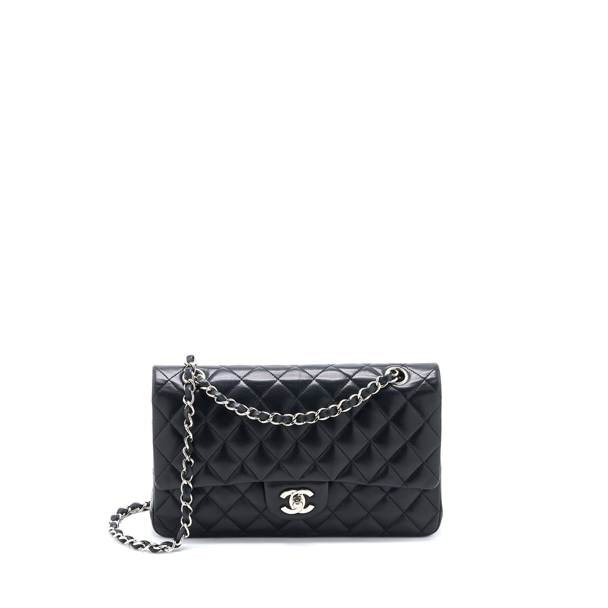 chanel-medium-classic-double-flap-bag-lambskin-black-shw
