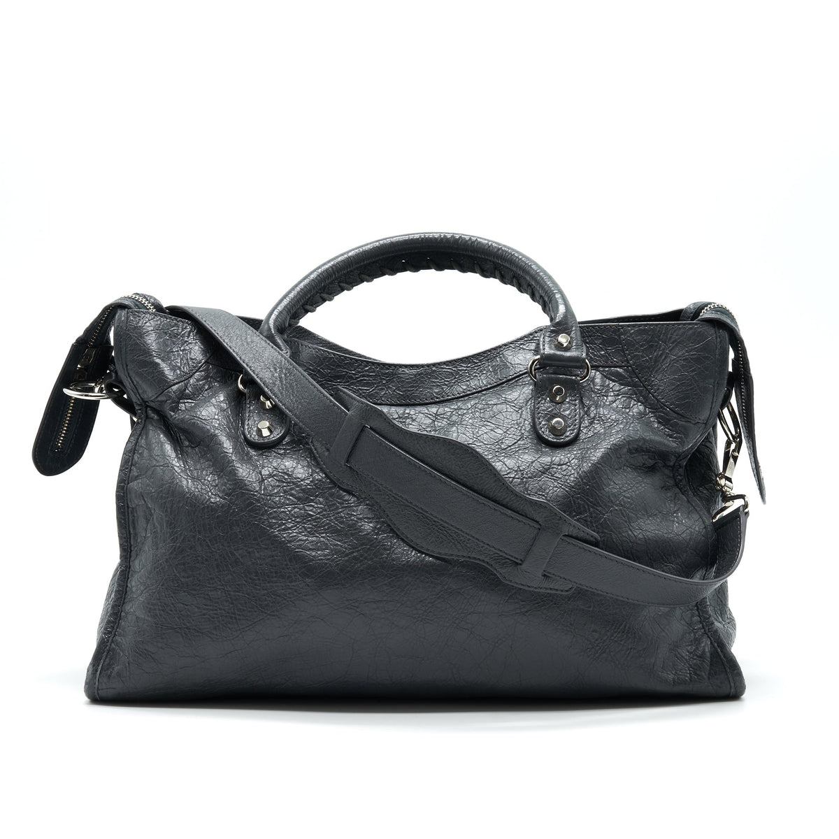 balenciaga-medium-giant-city-bag-grey-with-shw
