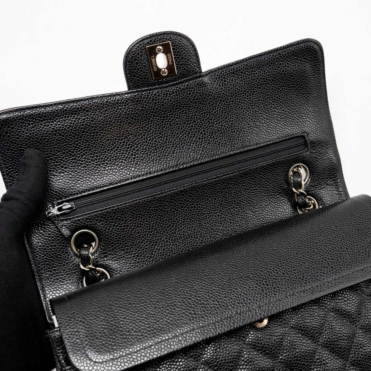 chanel-medium-classic-double-flap-bag-caviar-black-shw-9