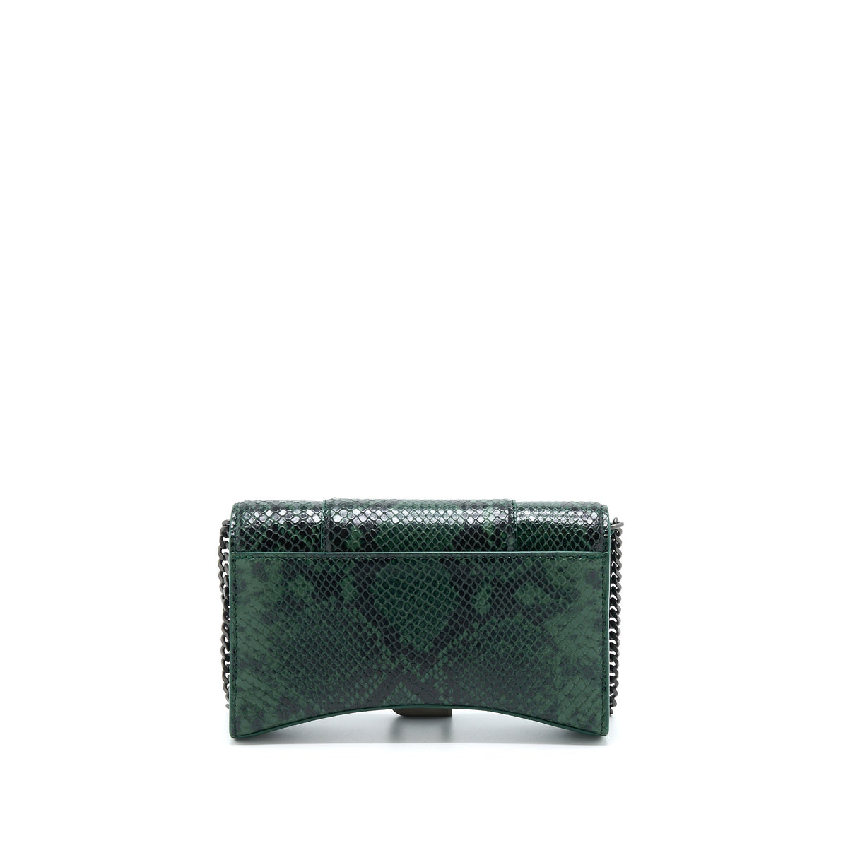 balenciaga-hourglass-wallet-with-chain-python-embossed-calfskin-black-dark-green