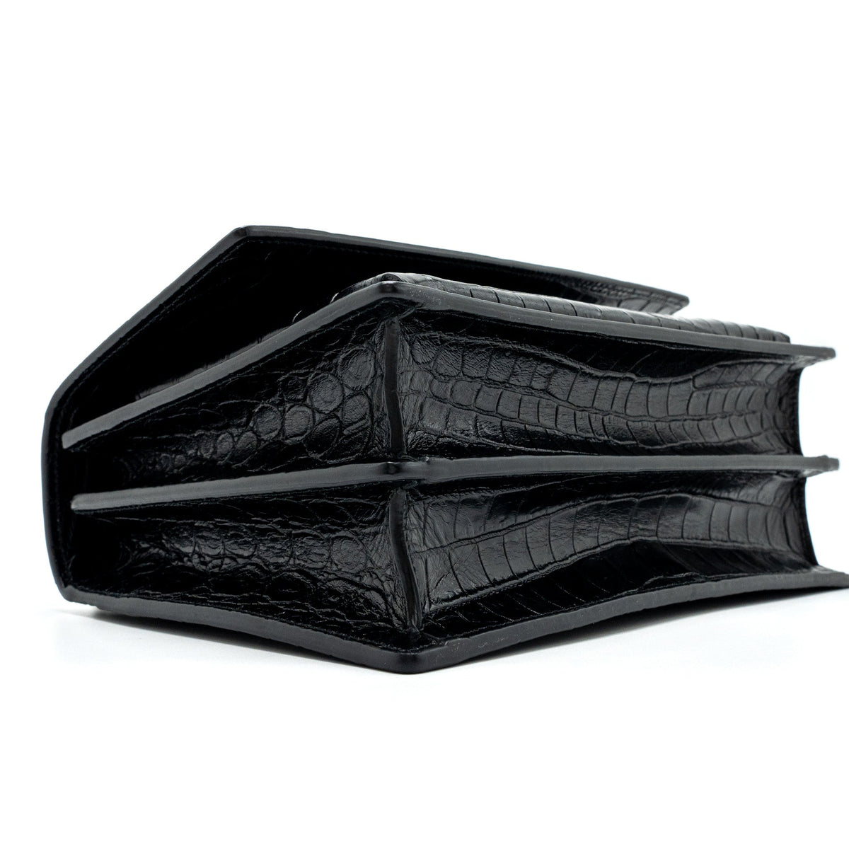 saint-laurent-sunset-bag-crocodile-embossed-black-shw