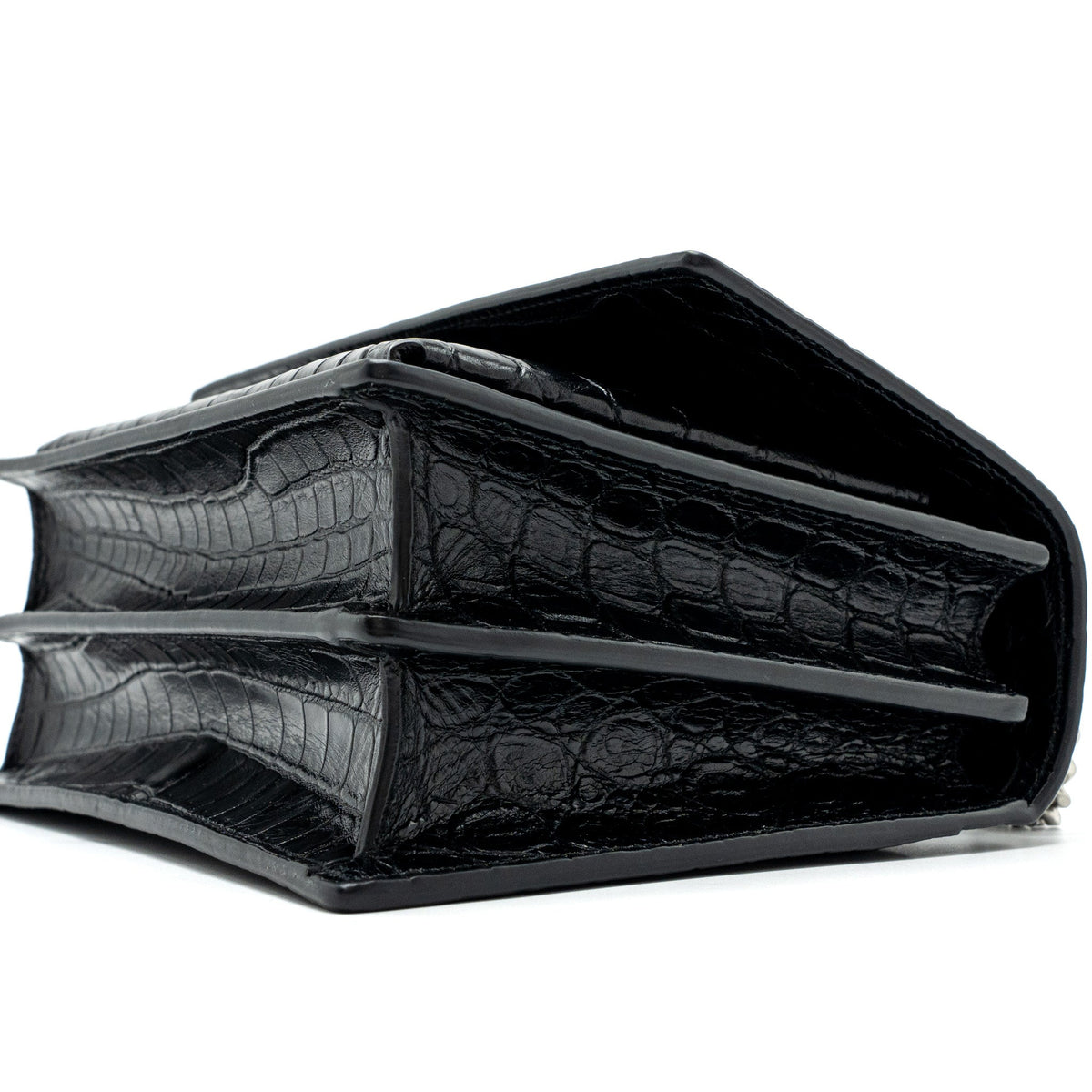 saint-laurent-sunset-bag-crocodile-embossed-black-shw