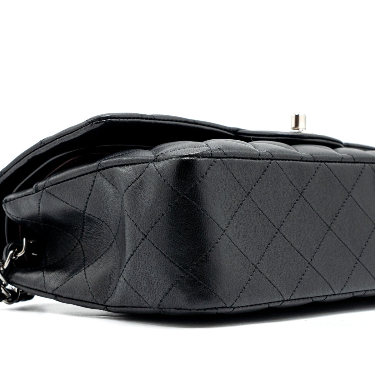chanel-medium-classic-double-flap-bag-lambskin-black-shw-2