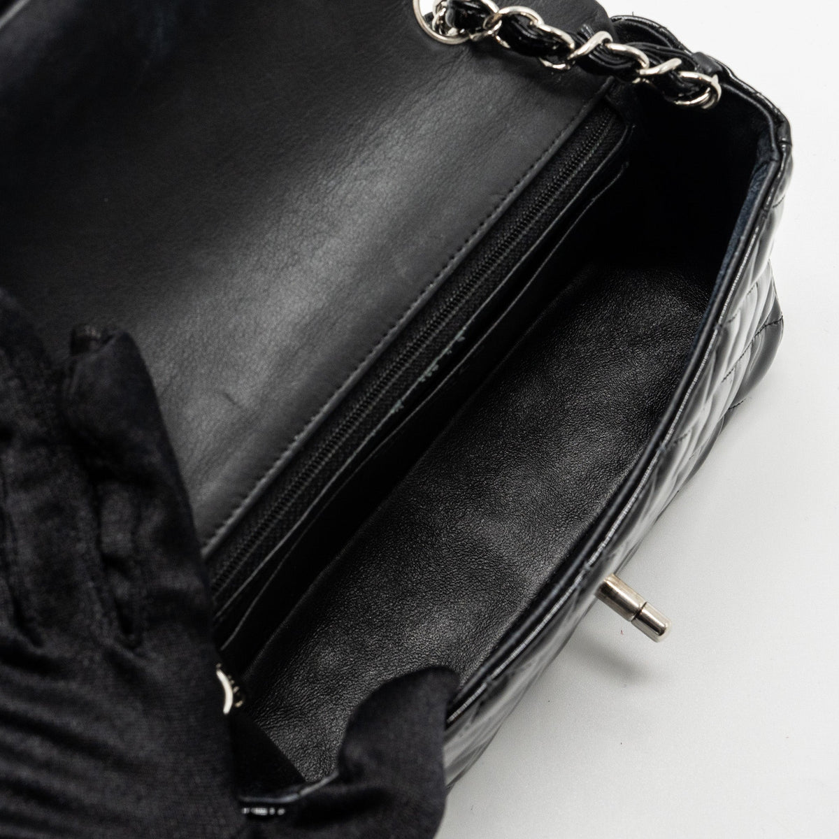 chanel-mini-rectangular-flap-bag-patent-black-shw