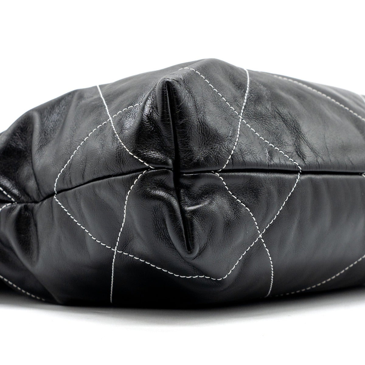 chanel-small-22-bag-calfskin-with-white-sticking-black-ghw-microchip