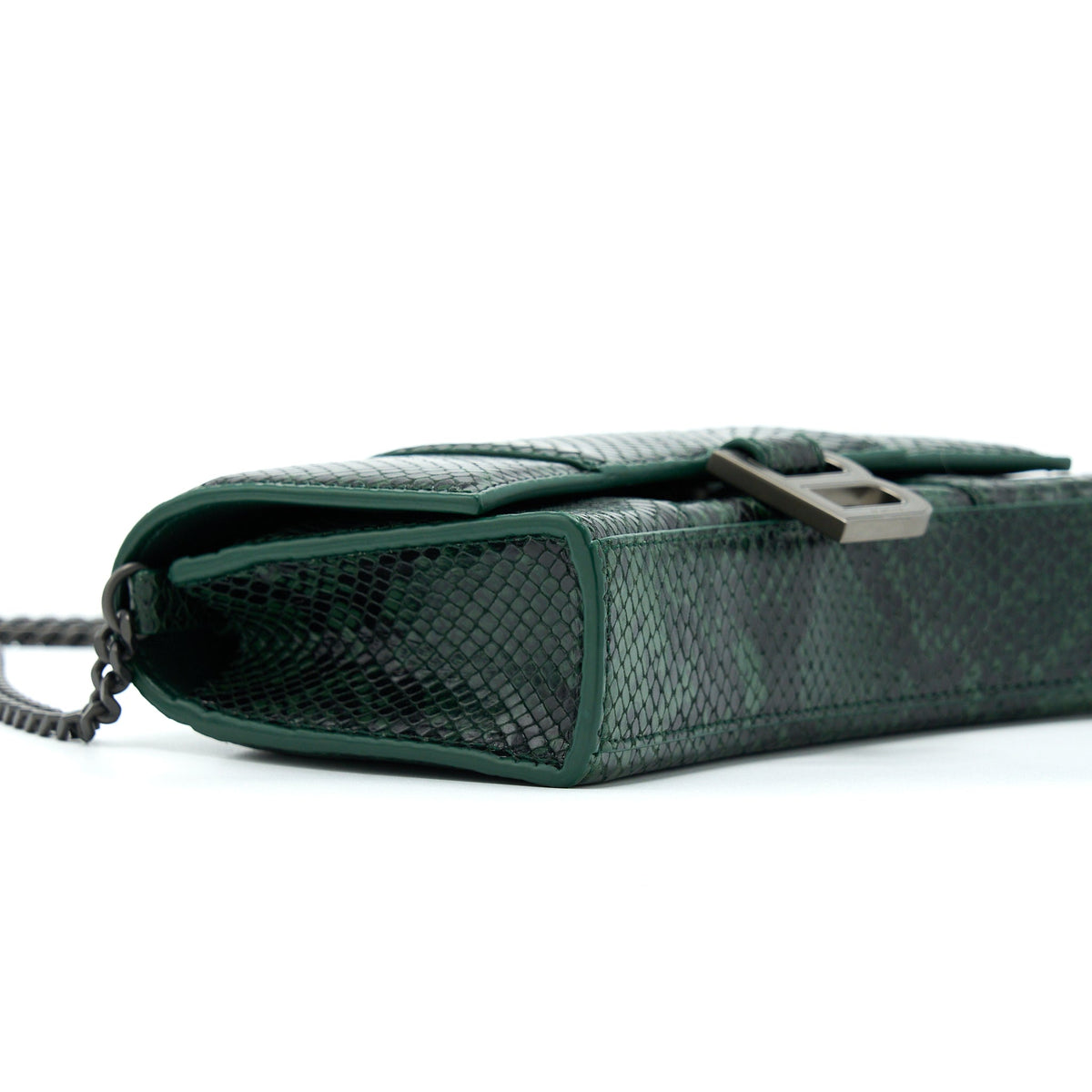 balenciaga-hourglass-wallet-with-chain-python-embossed-calfskin-black-dark-green