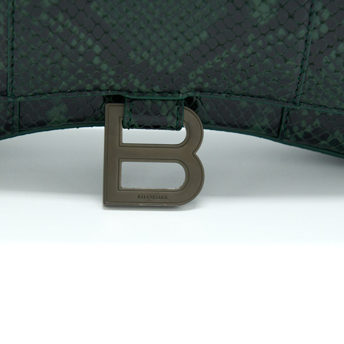 balenciaga-hourglass-wallet-with-chain-python-embossed-calfskin-black-dark-green