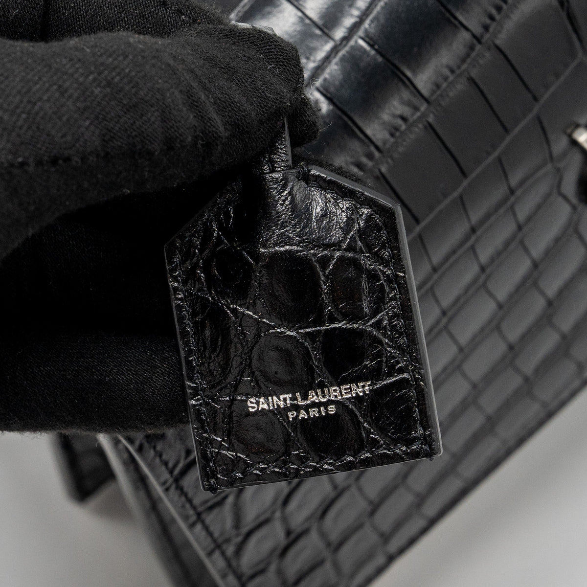 saint-laurent-sunset-bag-crocodile-embossed-black-shw