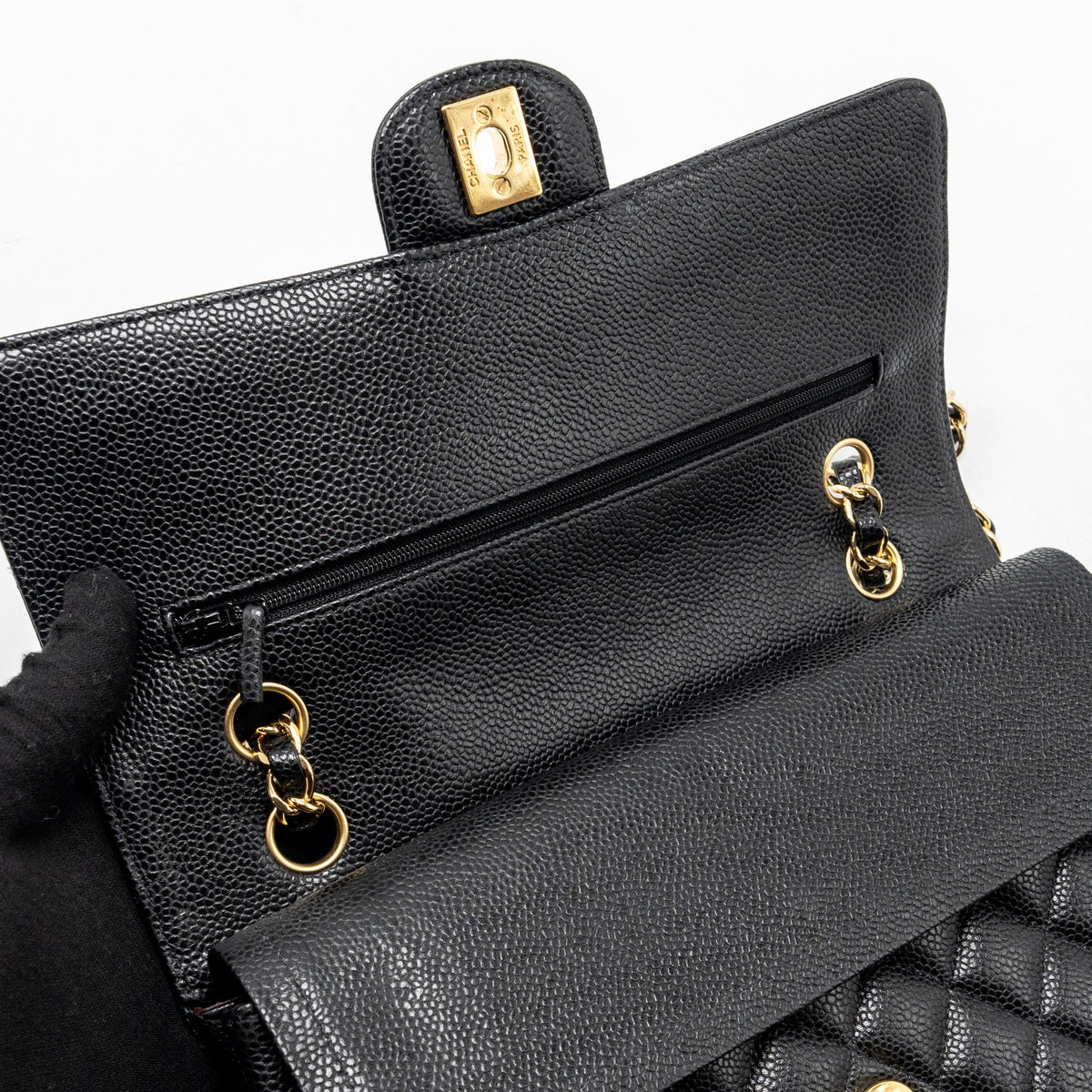 chanel-medium-classic-double-flap-bag-caviar-black-ghw-copy