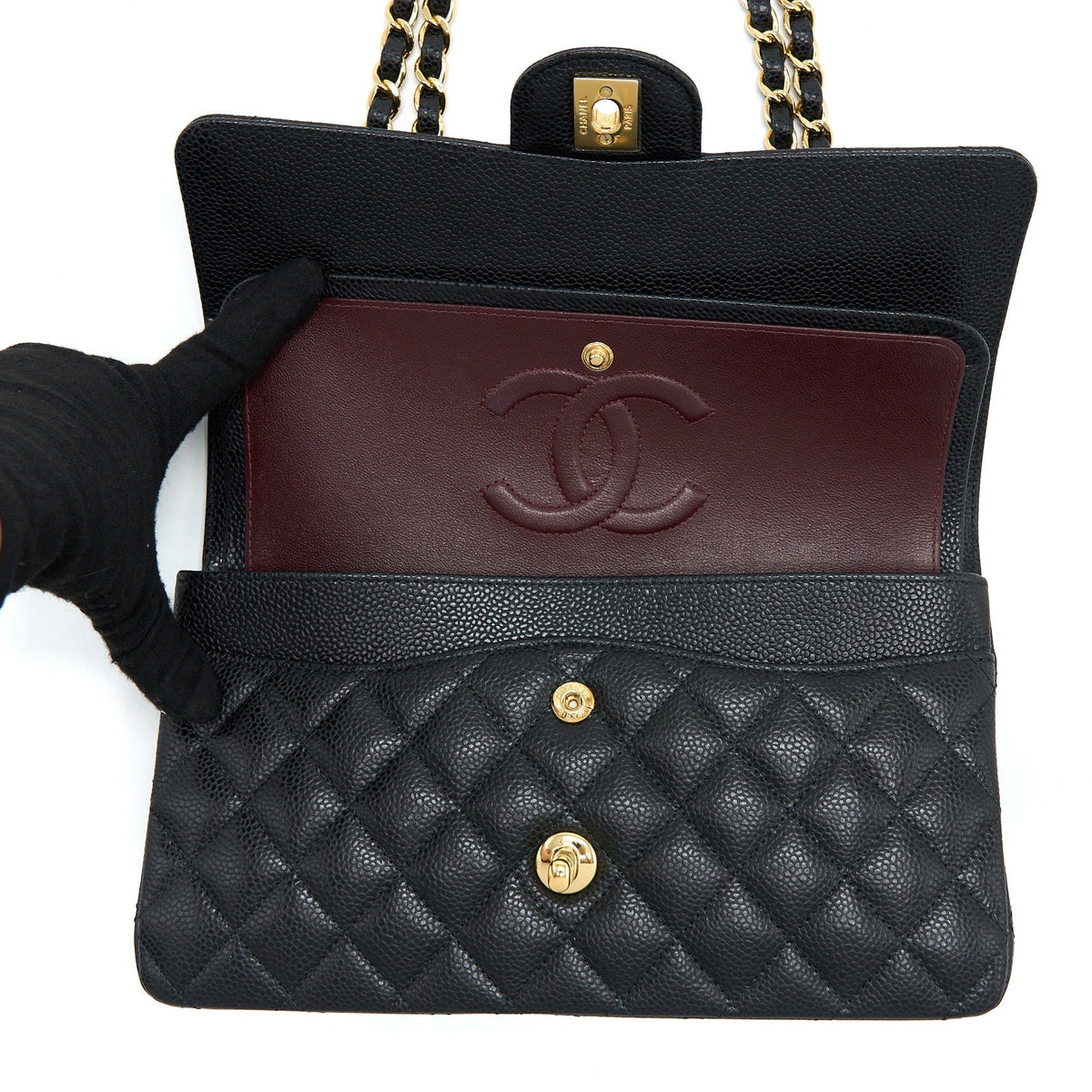 chanel-medium-classic-double-flap-bag-caviar-black-ghw-microchip-5