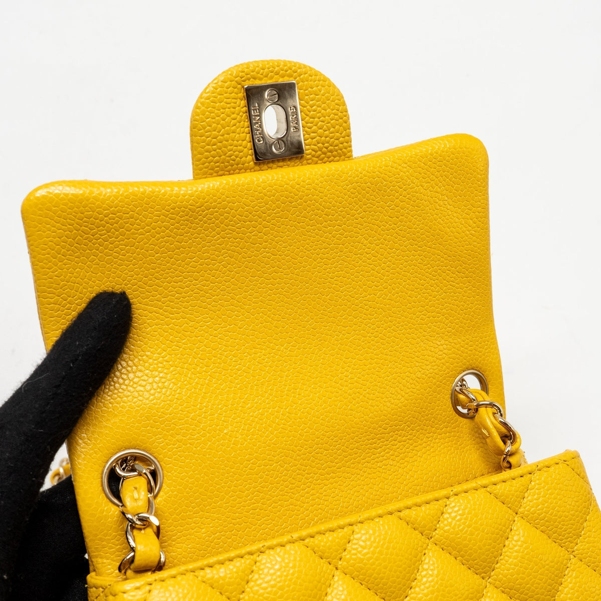 chanel-classic-mini-square-flap-bag-caviar-yellow-lghw