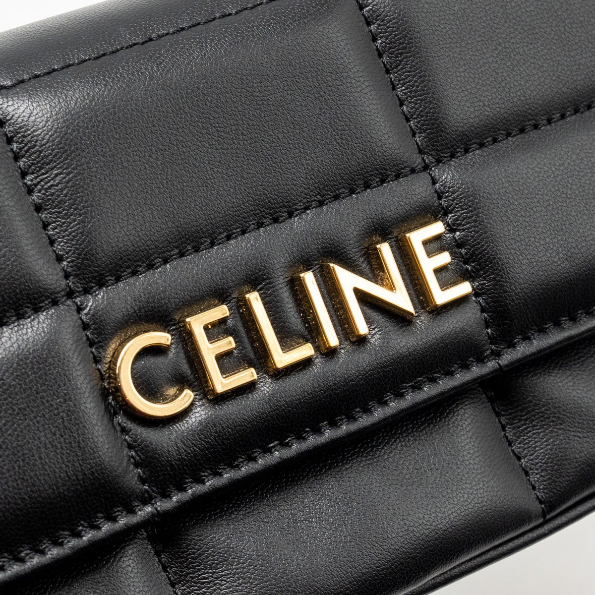 celine-matelasse-mini-chain-shoulder-bag-calfskin-black-ghw