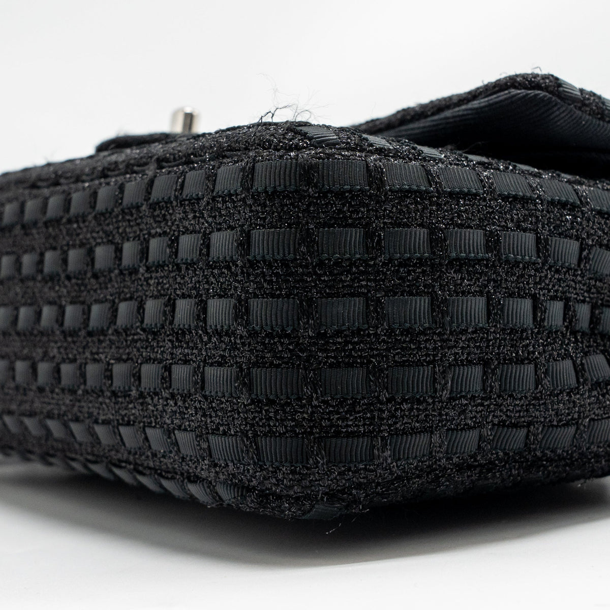 chanel-medium-classic-double-flap-bag-tweed-black-shw-copy