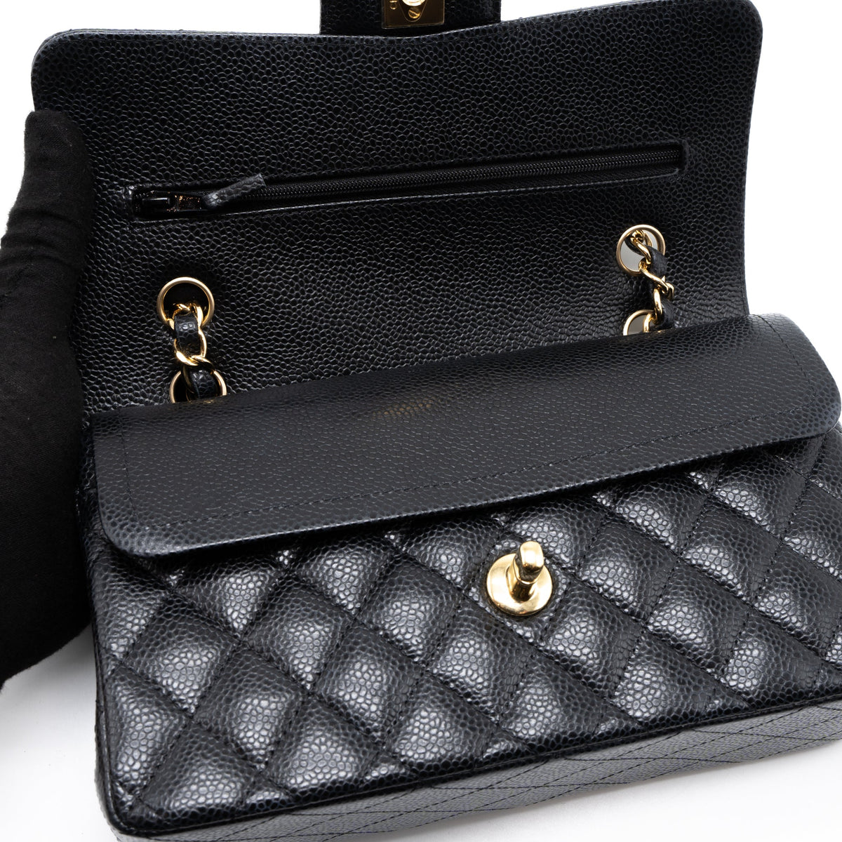 chanel-small-classic-double-flap-bag-caviar-black-ghw-microchip-9