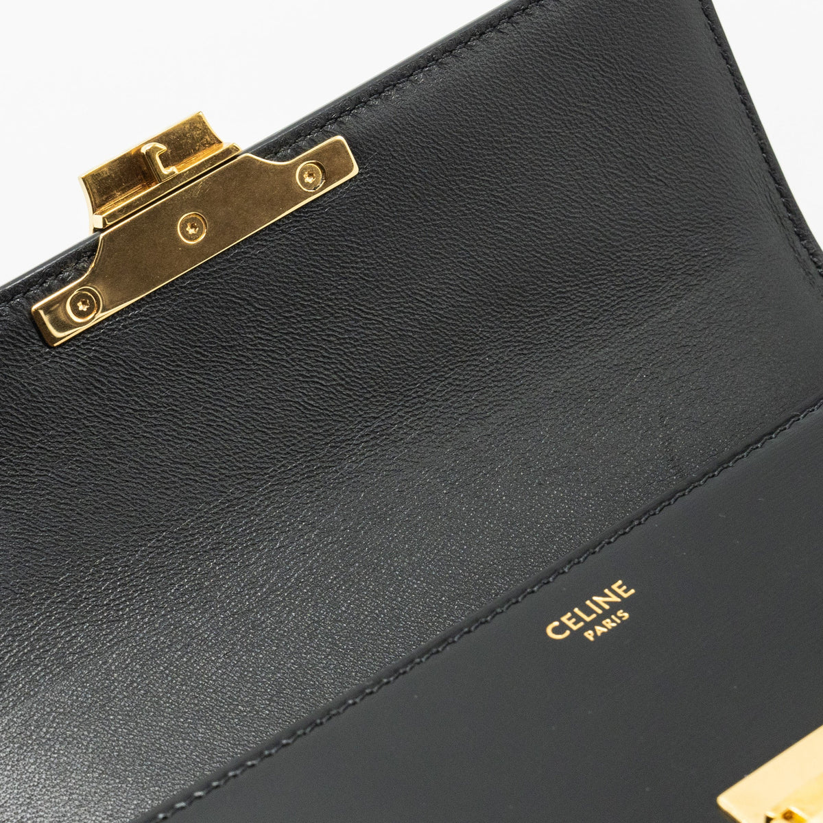 celine-triomphe-shoulder-bag-shiny-calfskin-black-ghw-1