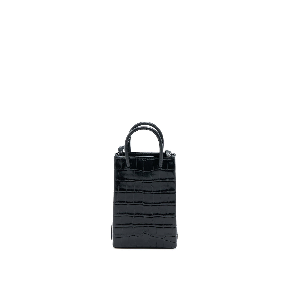 balenciaga-mini-shopping-phone-pouch-coro-emboss-calfskin-black-shw