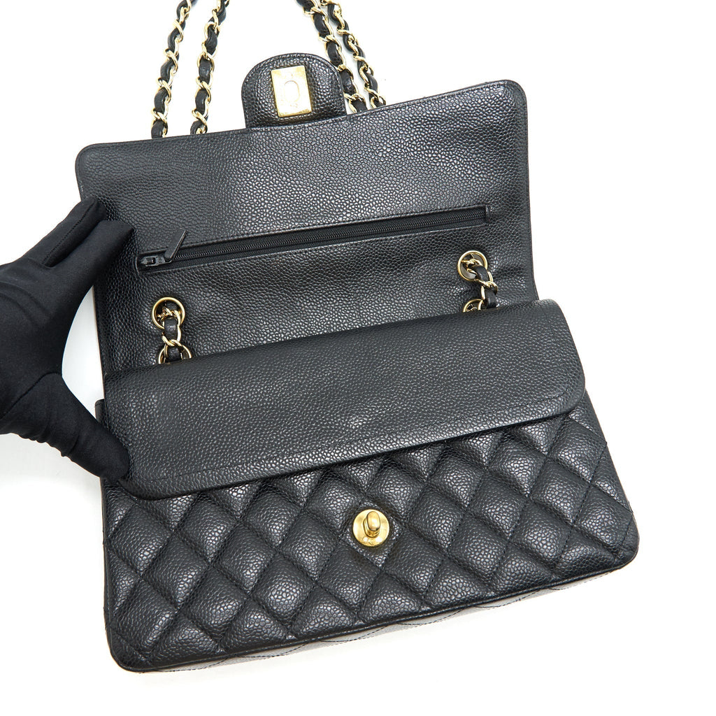 chanel-medium-classic-double-flap-bag-caviar-black-ghw-serial16