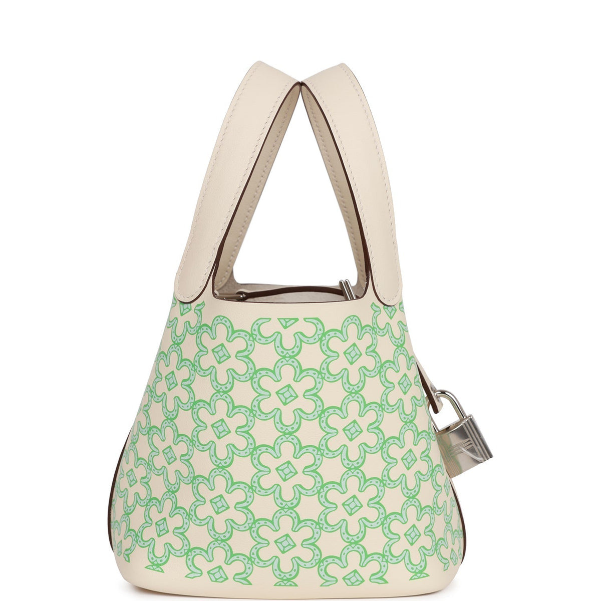 Micro Hermes Picotin Lock 14 "Lucky Daisy" Nata Swift Palladium Hardware Bag