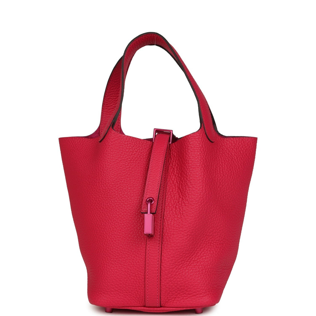 Hermes Picotin 18 Monochrome Rose Mexico Clemence Pink Palladium Hardware Bag