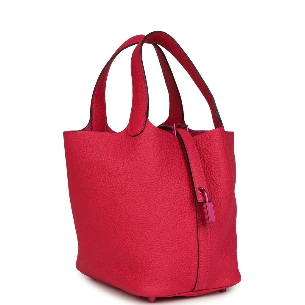 Hermes Picotin 18 Monochrome Rose Mexico Clemence Pink Palladium Hardware Bag