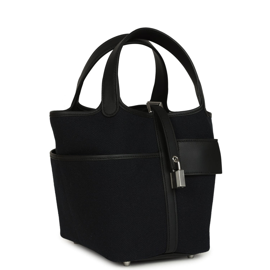 Hermes Picotin Cargo 18 Black Toile Goeland and Swift Palladium Hardware Bag