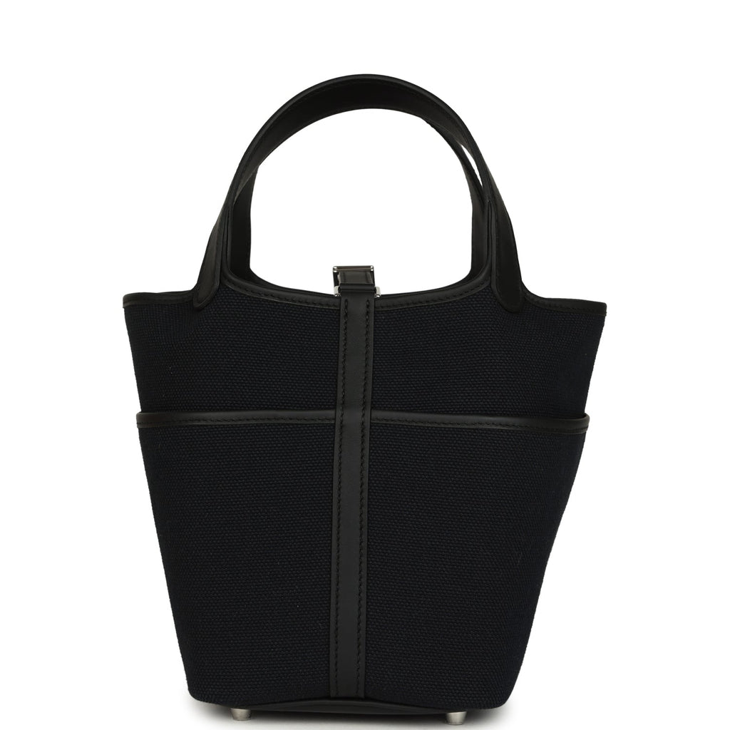 Hermes Picotin Cargo 18 Black Toile Goeland and Swift Palladium Hardware Bag