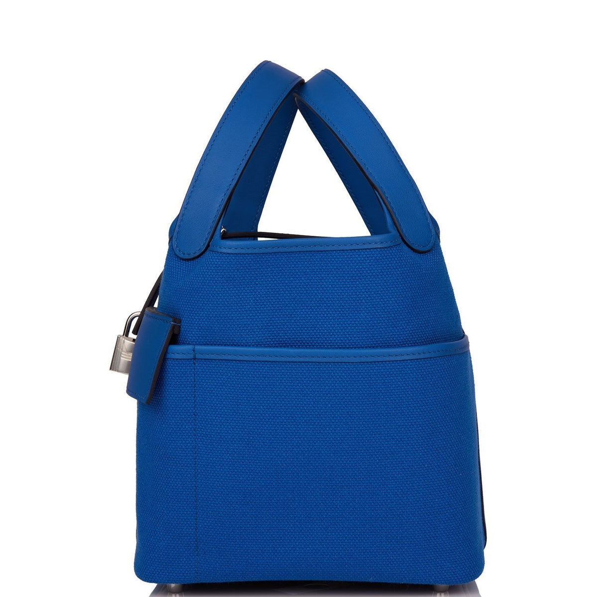 Hermes Picotin Cargo 18 Bleu France Swift and Toile Canvas Palladium Hardware Bag