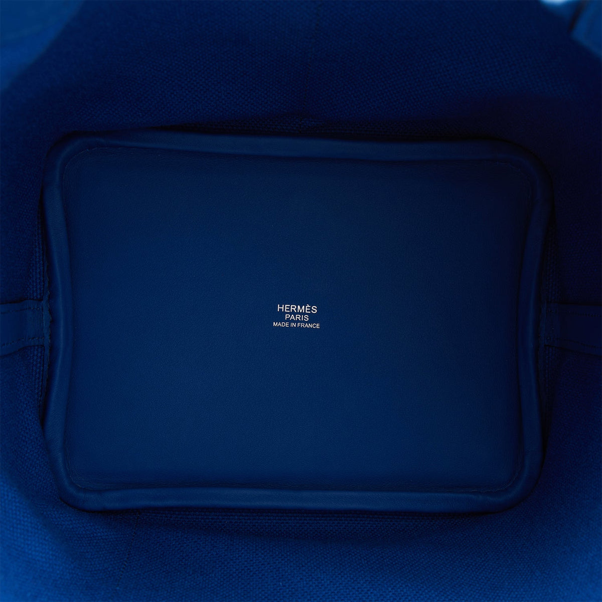 Hermes Picotin Cargo 18 Bleu France Swift and Toile Canvas Palladium Hardware Bag