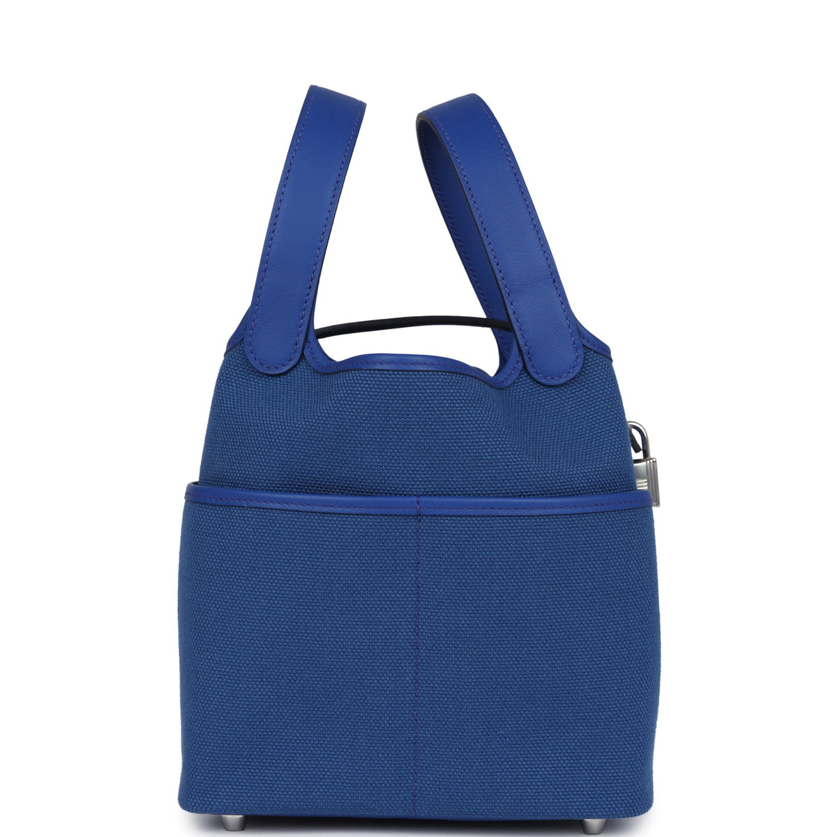 Hermes Picotin Cargo 18 Bleu Royal Swift and Toile Canvas Palladium Hardware Bag