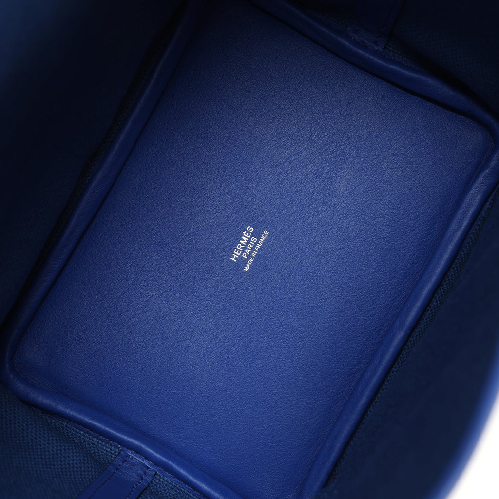 Hermes Picotin Cargo 18 Bleu Royal Swift and Toile Canvas Palladium Hardware Bag