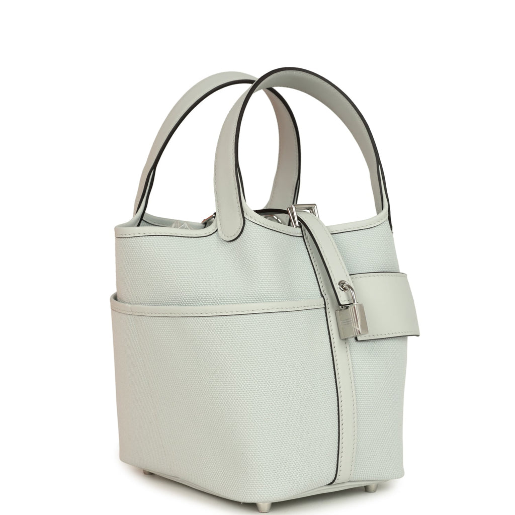 Hermes Picotin Cargo 18 Gris Platine Toile Canvas and Swift Palladium Hardware Bag