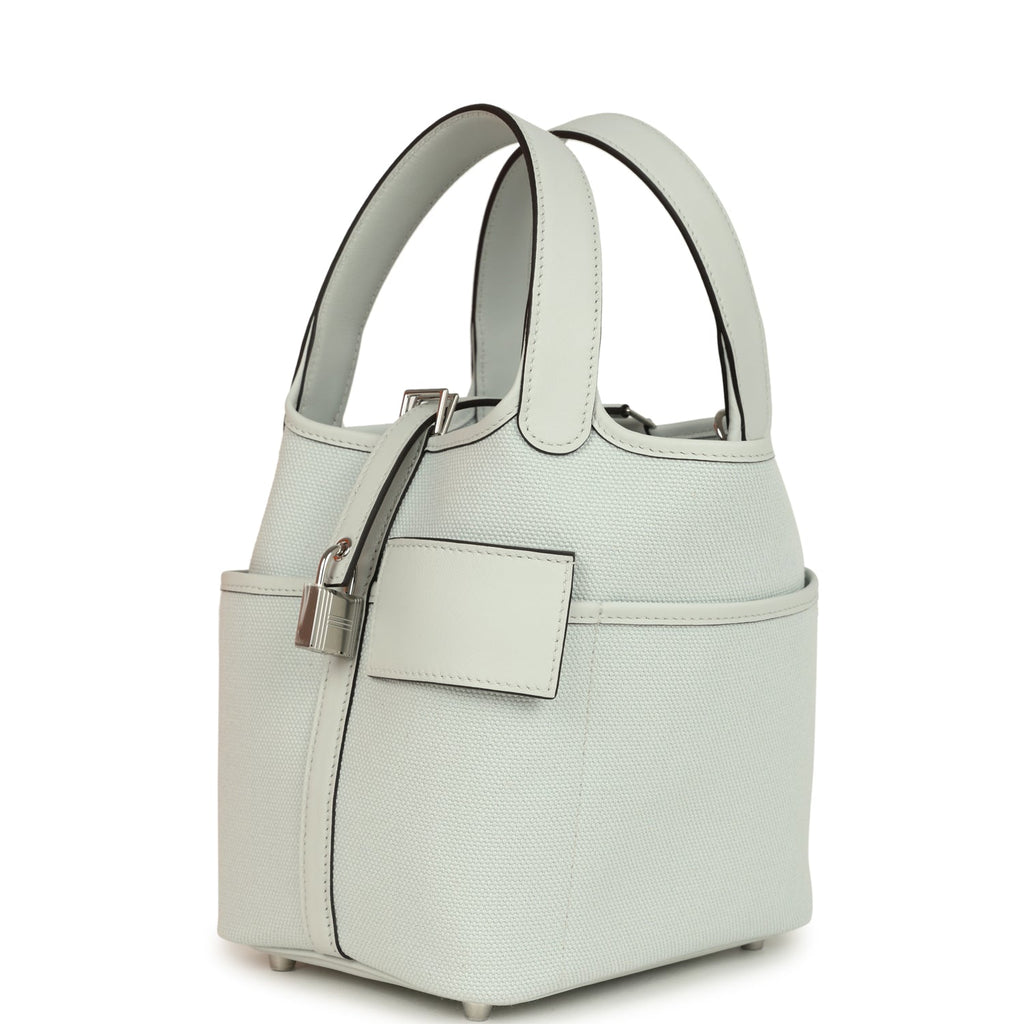 Hermes Picotin Cargo 18 Gris Platine Toile Canvas and Swift Palladium Hardware Bag