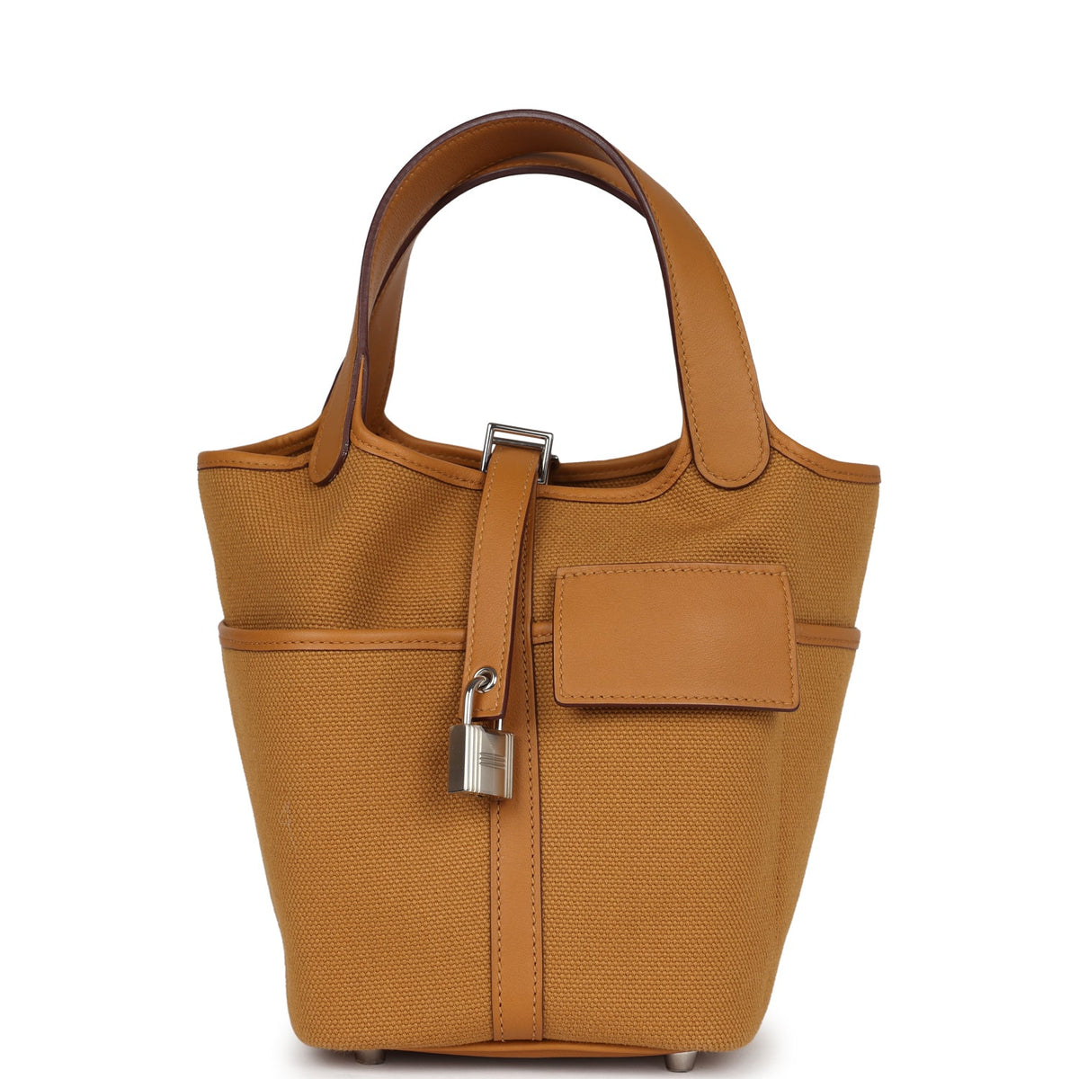 Hermes Picotin Cargo 18 Sesame Swift and Toile Canvas Palladium Hardware Bag