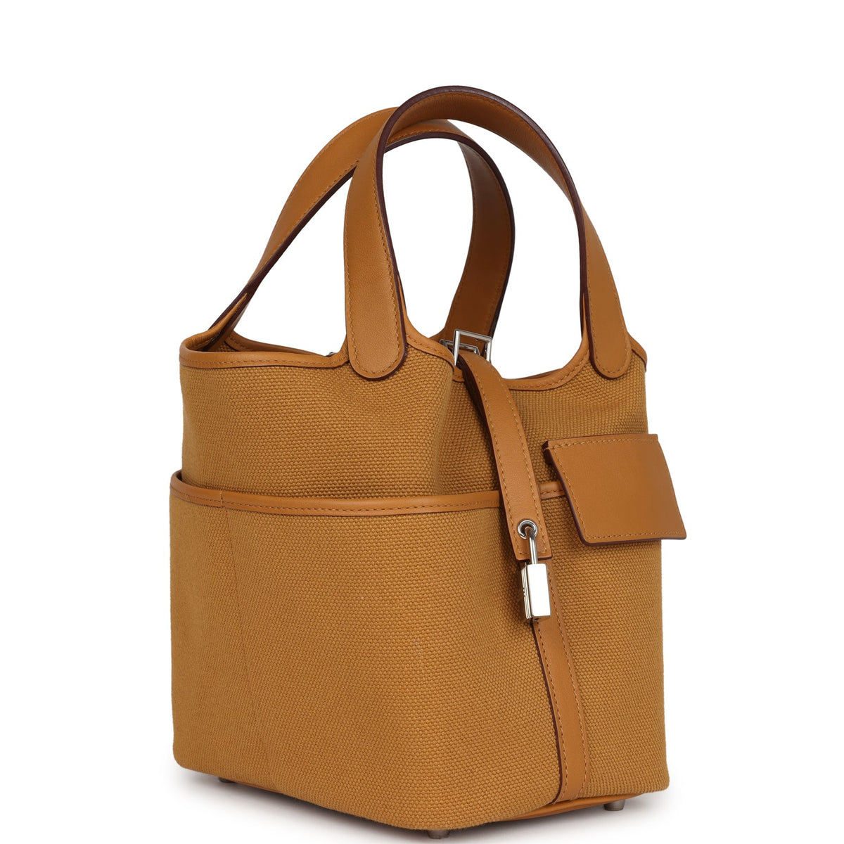 Hermes Picotin Cargo 18 Sesame Swift and Toile Canvas Palladium Hardware Bag