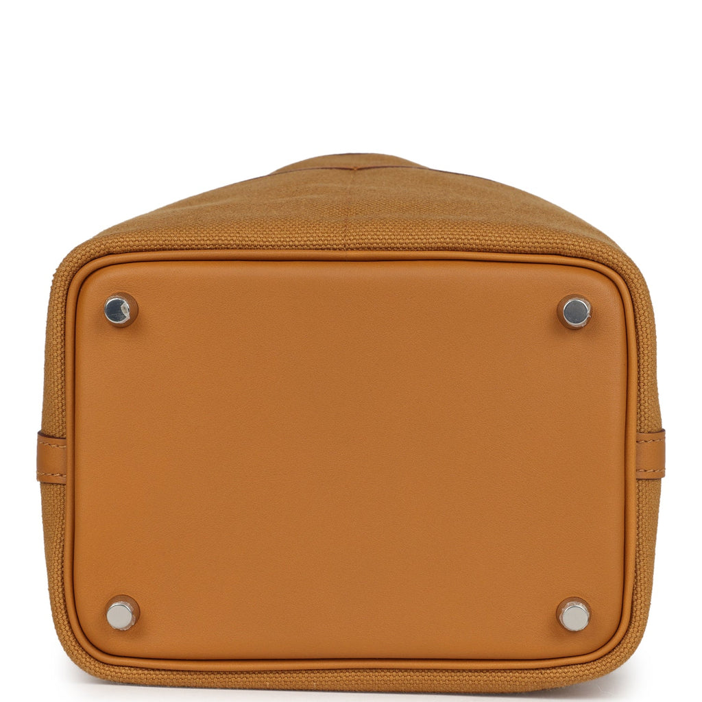 Hermes Picotin Cargo 18 Sesame Swift and Toile Canvas Palladium Hardware Bag