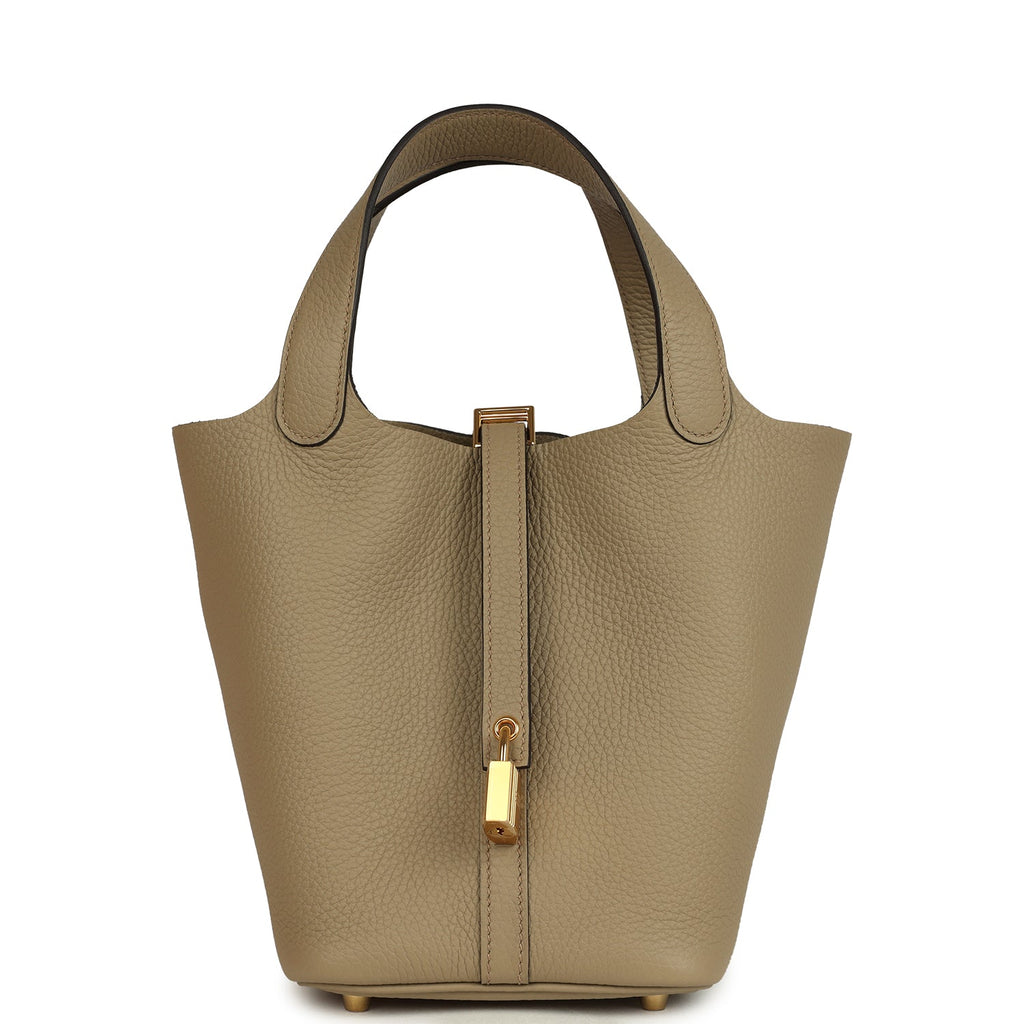 Hermes Picotin Lock 18 Beige Marfa Gold Hardware Bag