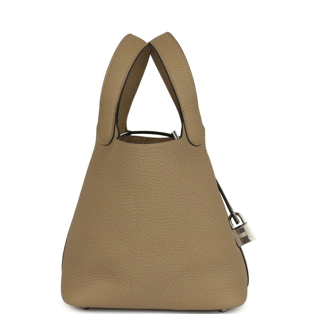 Hermes Picotin Lock 18 Beige Marfa Palladium Hardware Bag