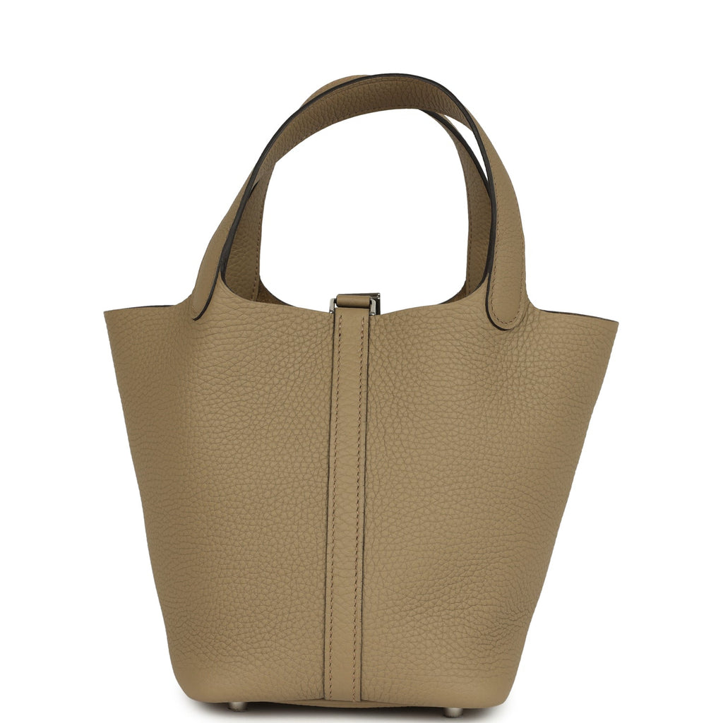 Hermes Picotin Lock 18 Beige Marfa Palladium Hardware Bag