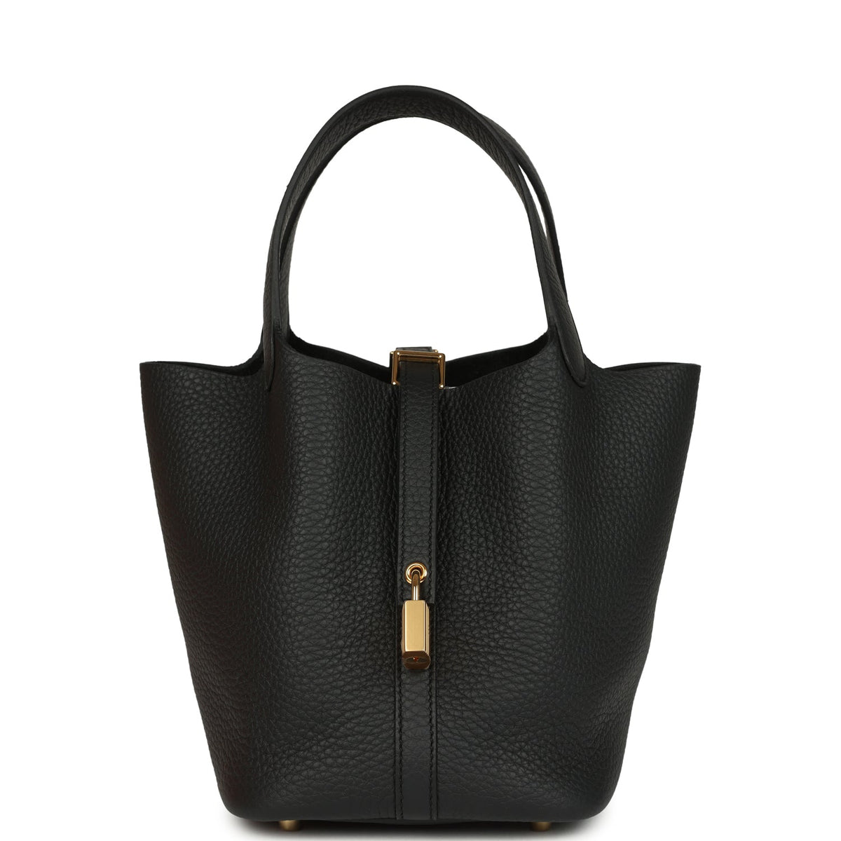 Hermes Picotin Lock 18 Black Clemence Gold Hardware Bag