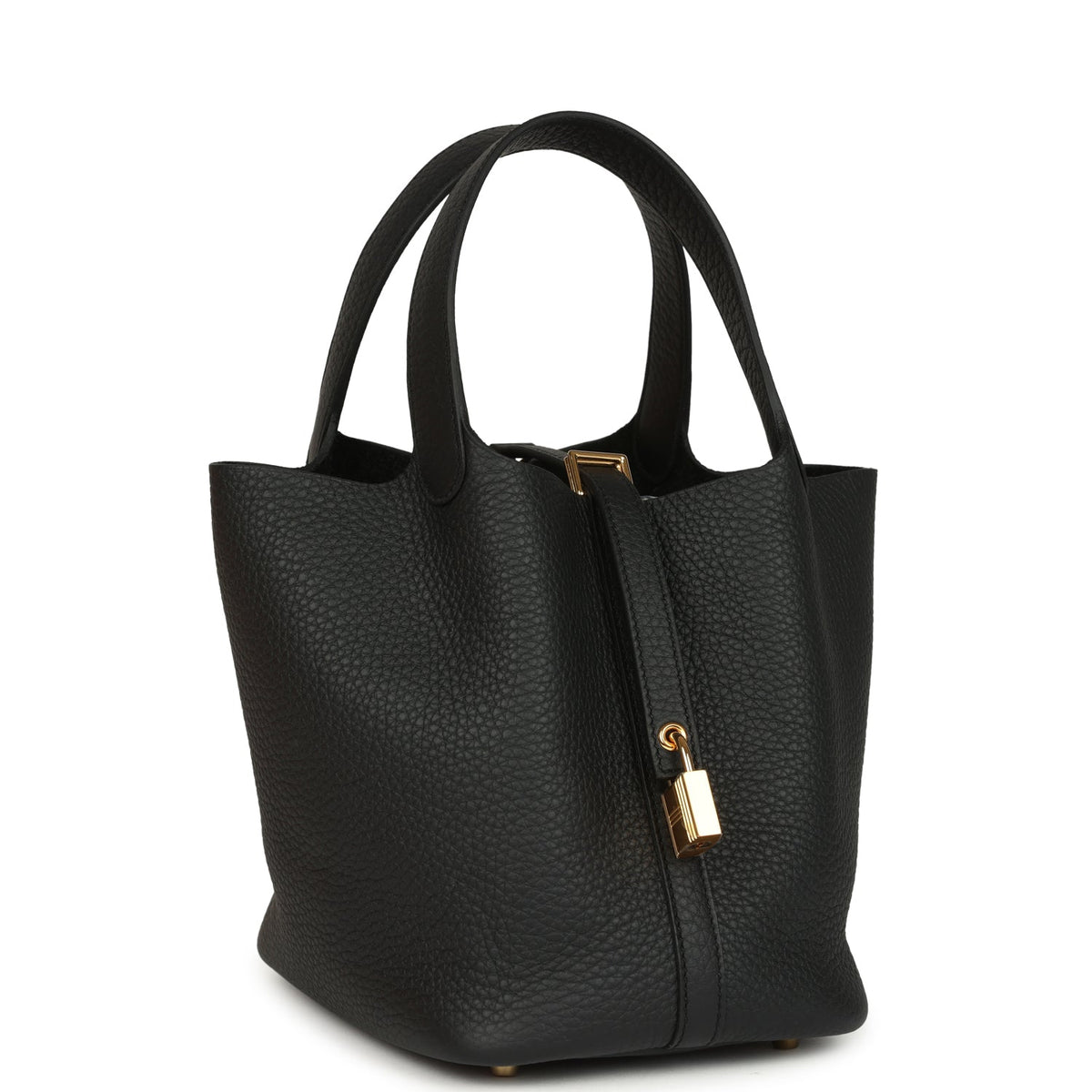 Hermes Picotin Lock 18 Black Clemence Gold Hardware Bag