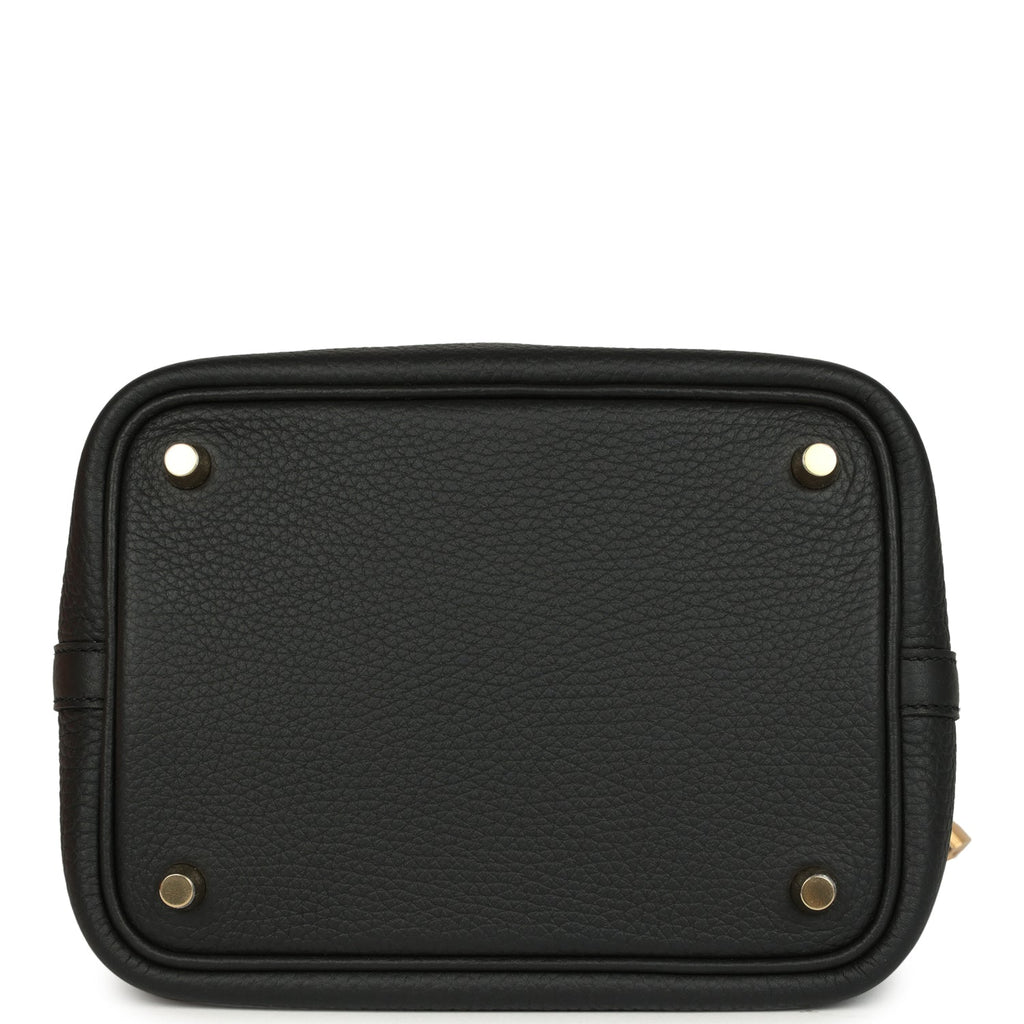 Hermes Picotin Lock 18 Black Clemence Gold Hardware Bag