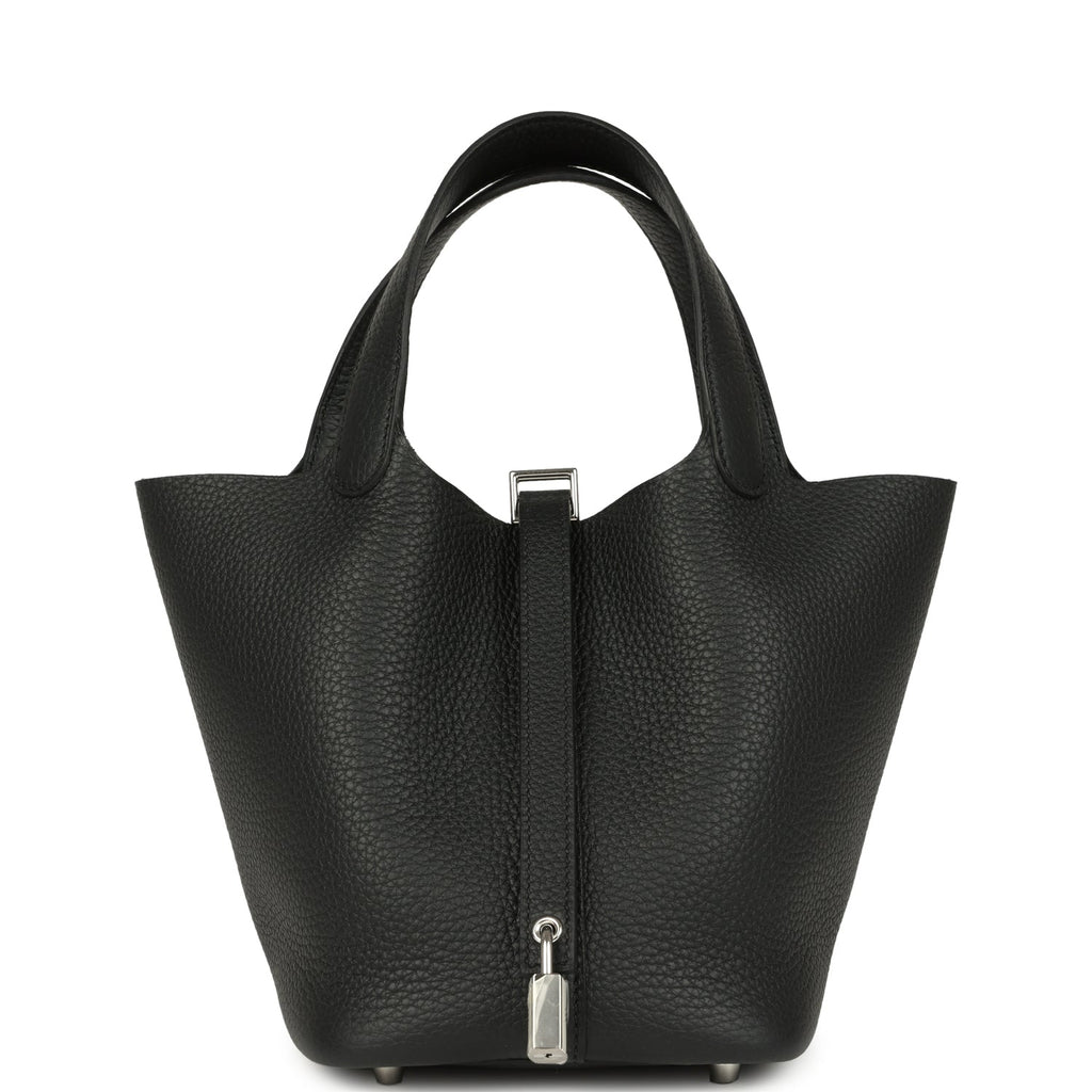 Hermes Picotin Lock 18 Black Clemence Palladium Hardware Bag