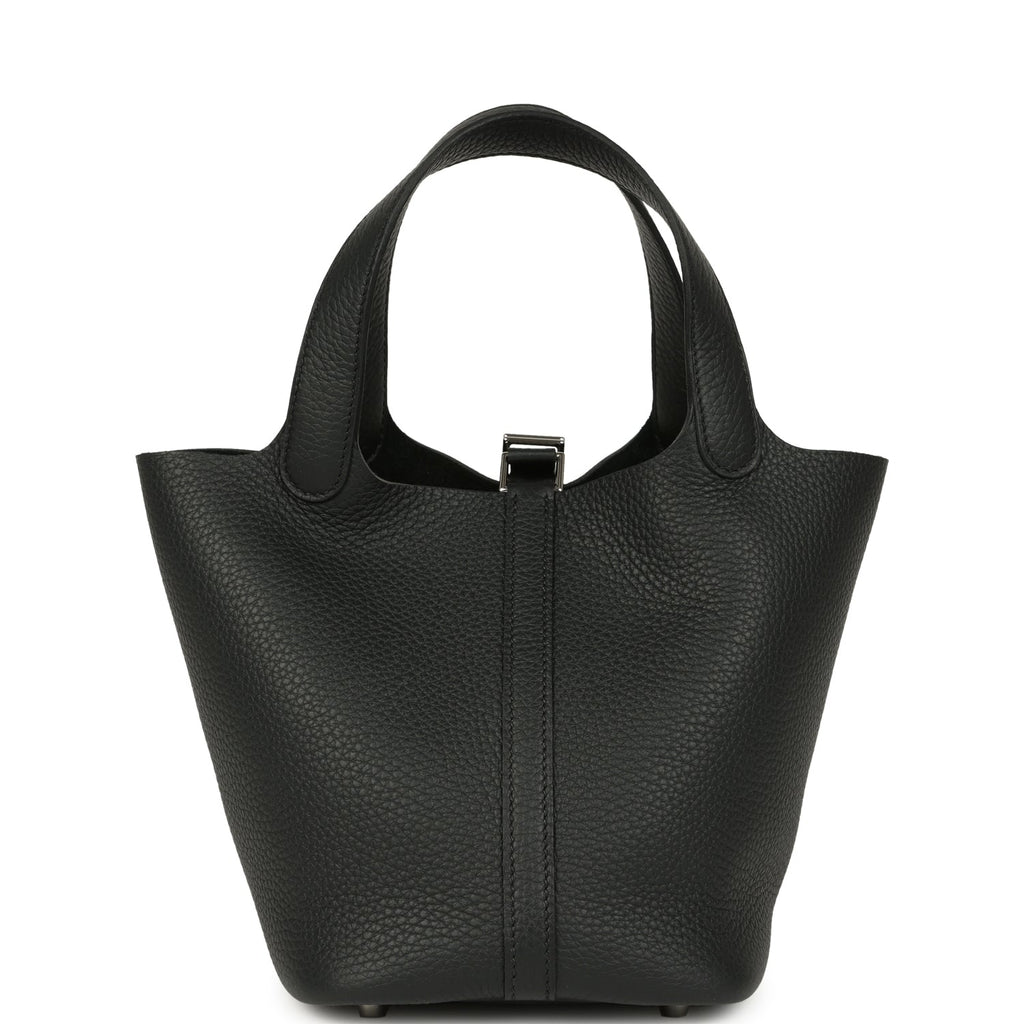Hermes Picotin Lock 18 Black Clemence Palladium Hardware Bag