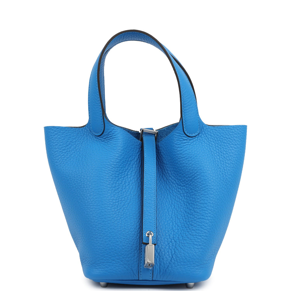 Hermes Picotin Lock 18 Bleu Hydra Palladium Hardware Bag