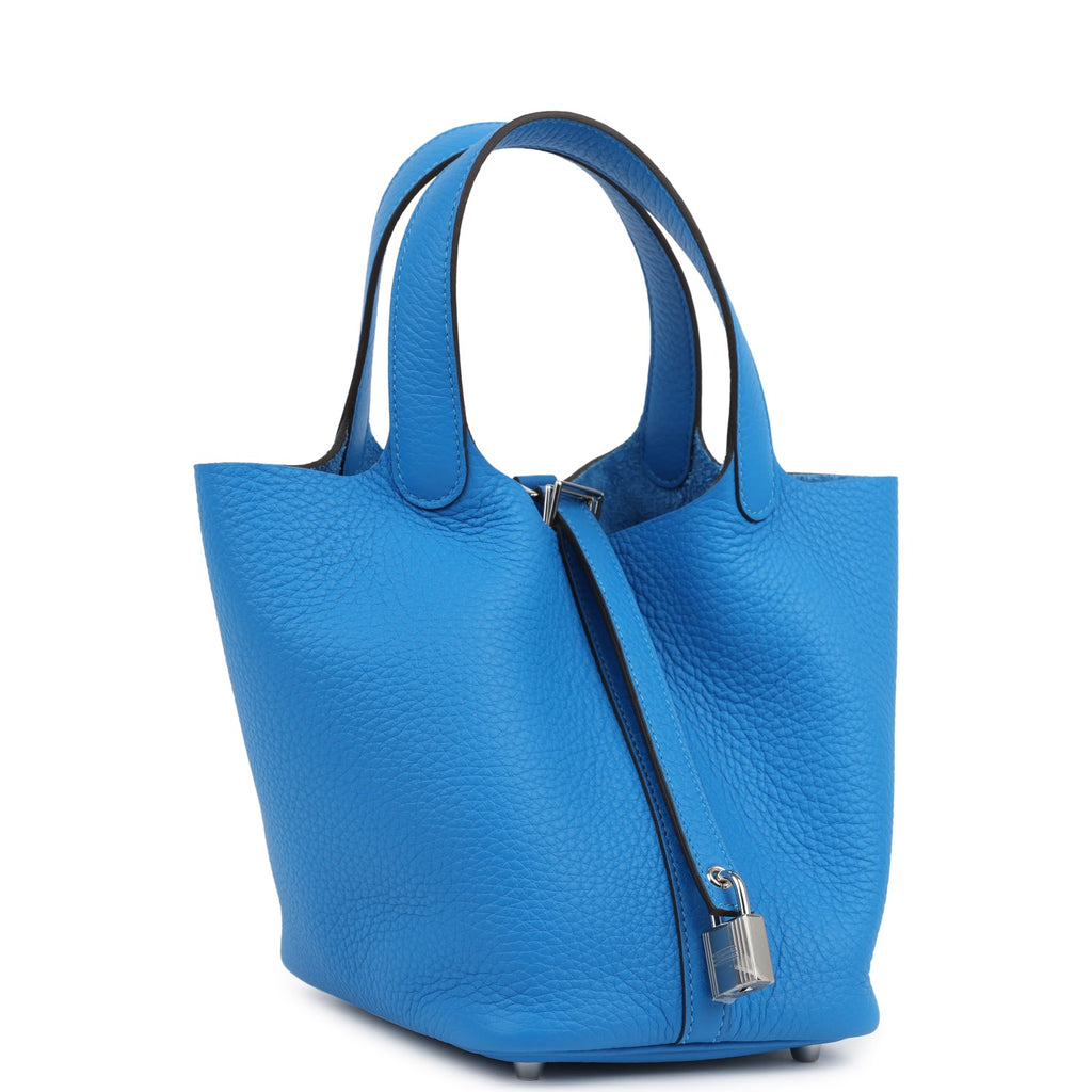 Hermes Picotin Lock 18 Bleu Hydra Palladium Hardware Bag