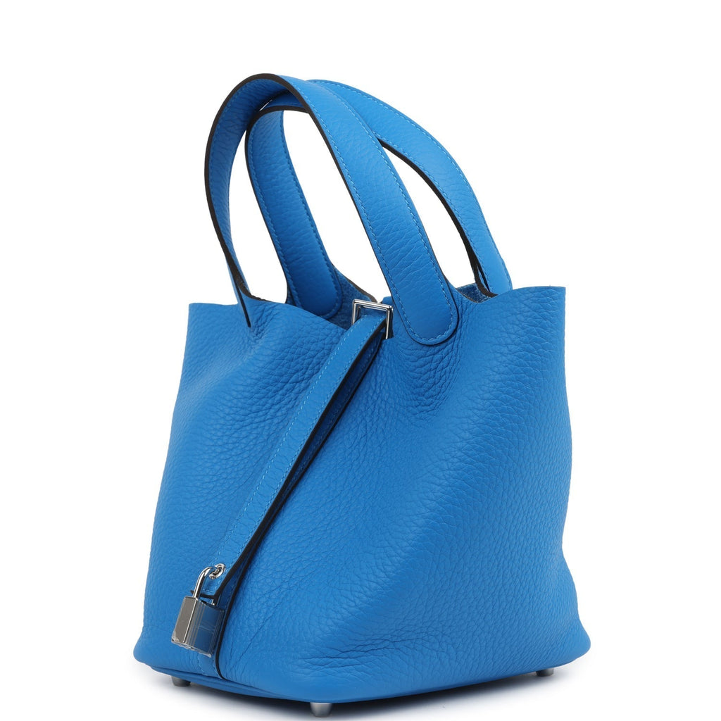 Hermes Picotin Lock 18 Bleu Hydra Palladium Hardware Bag