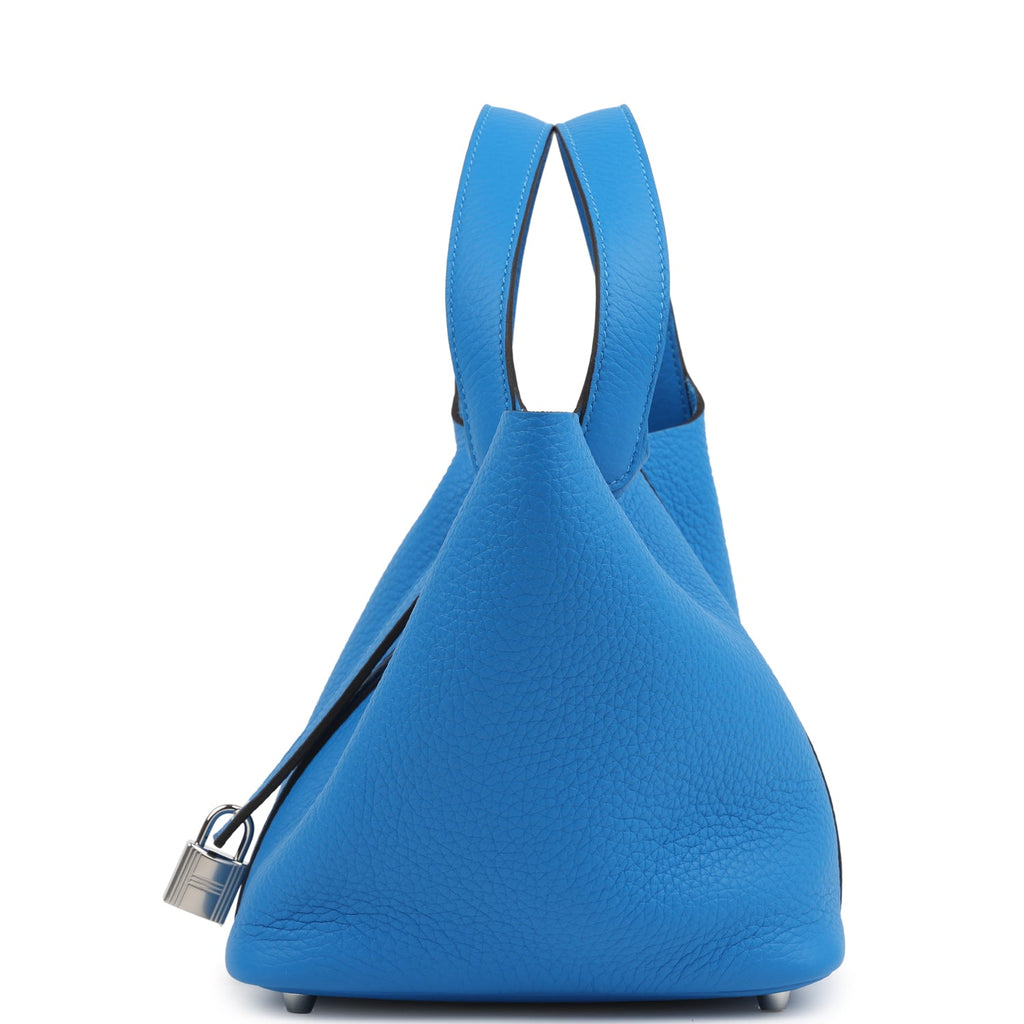 Hermes Picotin Lock 18 Bleu Hydra Palladium Hardware Bag