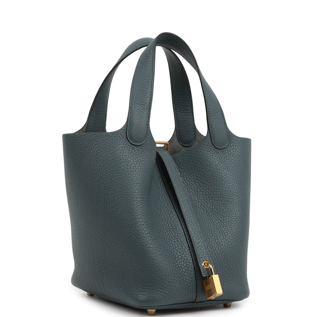 Hermes Picotin Lock 18 Bleu Orage Clemence Gold Hardware Bag